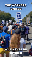 WGA Members Join United Auto Workers Picket Line