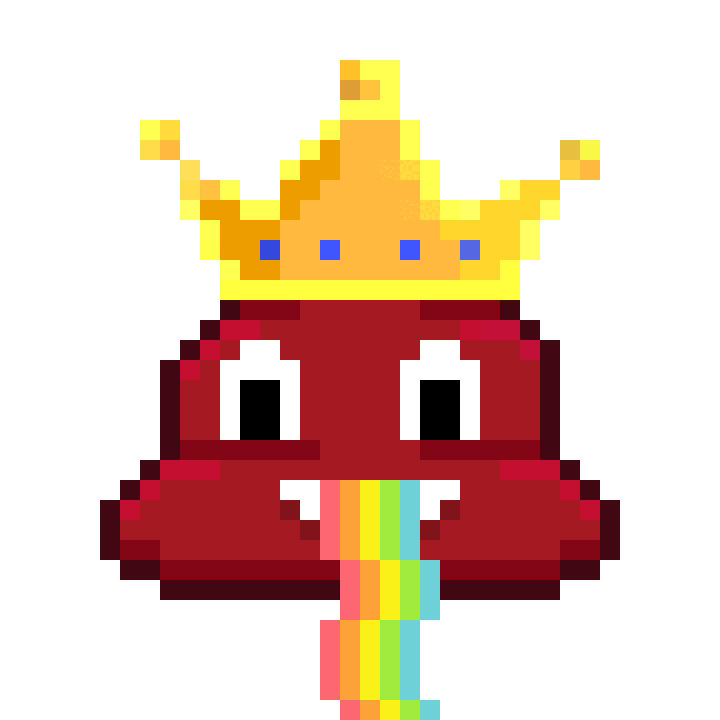 Pixel Shitting Sticker by Poopies.io
