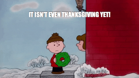 giphygifmaker thanksgiving peanuts charliebrown christmaswreath GIF