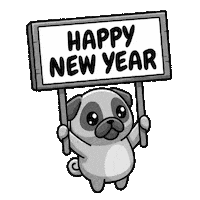 Celebrate Happy New Year Sticker by Pugs