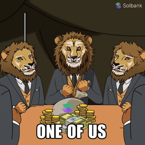 Solbank money crypto team lion GIF