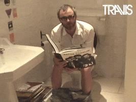 Reading Pooping GIF by Travis
