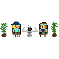 richlaar cafe band 8bit ojos Sticker