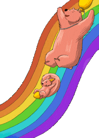 bubyspunk rainbow bear squirrel arcobaleno Sticker