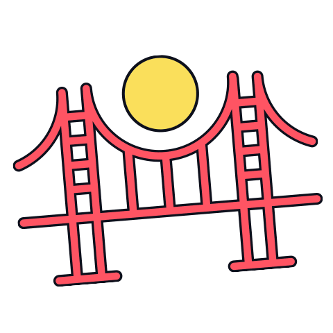 grammarly san francisco bridge sf san fran Sticker
