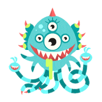 academons monsters monstruos academons Sticker