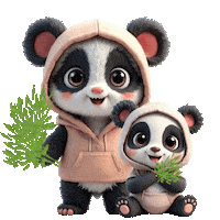 Panda Bears Sticker