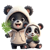 Panda Bears Sticker