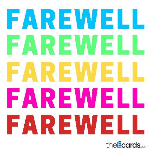 Bye Bye Goodbye Sticker by TheEcards.com
