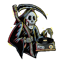 musica skull Sticker by El Mutante