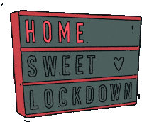 ATECREW illustration covid sign lockdown Sticker