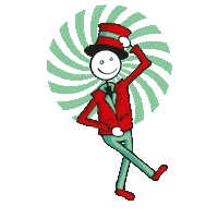 SpazioCircoBergamo red green man hat Sticker