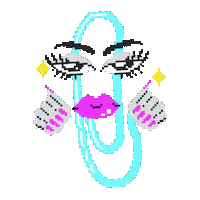 unzeenfest clippy 90s sticker moving clippy girl clippy Sticker