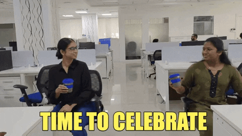 quixyofficial giphygifmaker cheers quixy time to celebrate GIF