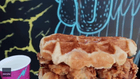 5,000 Calories in 5 Minutes: Model Gobbles Tower of Chicken and Waffles