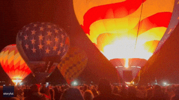 Hot Air Balloons Take Off at Albuquerque International Balloon Fiesta