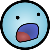 Shocked D Face Sticker
