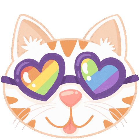 Brennatedesco giphyupload cat rainbow pride Sticker