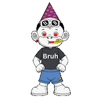 White Monkey Red Earring Sticker by Zhot