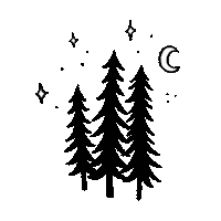 steph_fireflyatelier nature stars black and white minimal Sticker