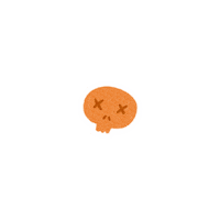 nyanvillager halloween scary orange skull Sticker