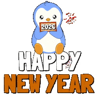 Happy New Year Penguin Sticker by Pudgy Penguins