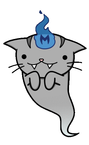 Ghost Cat Halloween Sticker by Tutimon