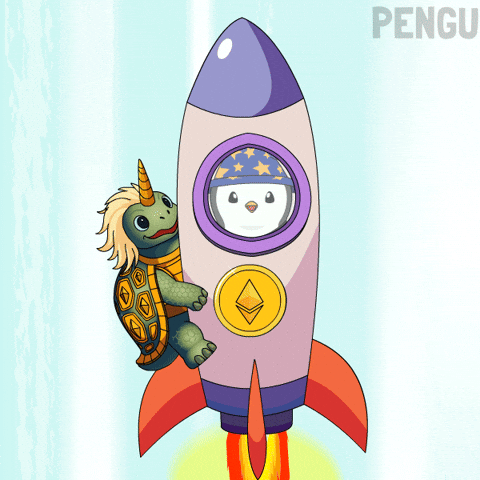 To The Moon Crypto GIF by Pudgy Penguins