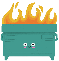 Fire Trash Sticker by Vicky Barone