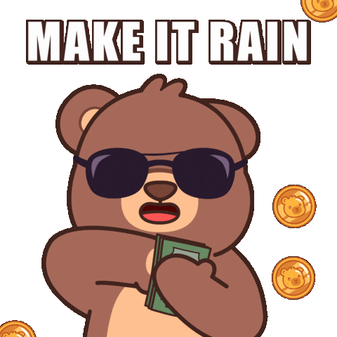 Im Rich Teddy Bear Sticker by BEARISH