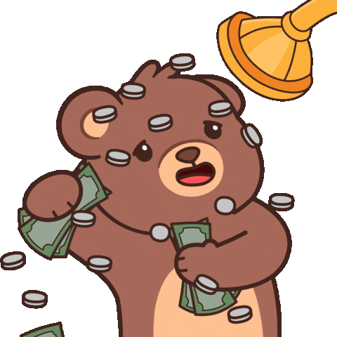 Im Rich Teddy Bear Sticker by BEARISH