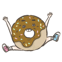 Donut キモカワ Sticker by fuwakuma.yuco
