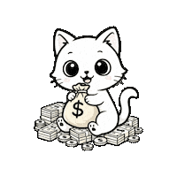 Cat Money Sticker