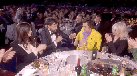 Harry Styles Cheers GIF by BRIT Awards