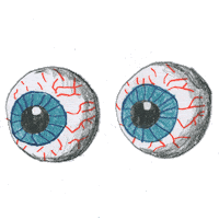 Eyes Searching Sticker by James Thacher