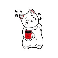 Yudesign music cat japan joy Sticker