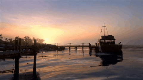 bandainamco giphyupload sea sunset boat GIF