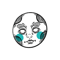 ladanidisena sun moon ladanidisena danidiseña Sticker