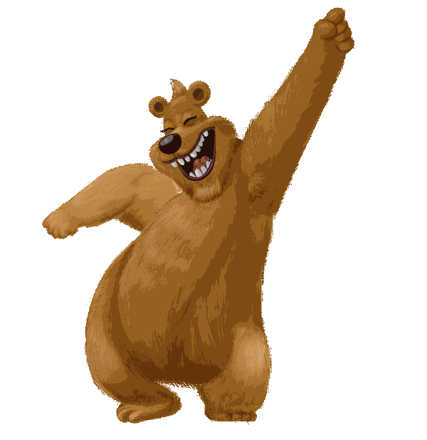 happy dancing bear Sticker by Bill Greenhead