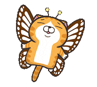 Cat Fly Sticker by MochiDad