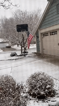 Season's First Snowfall Dusts Goshen, Indiana