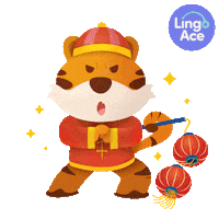 Chinese New Year Tiger Sticker by Lingoace Indonesia