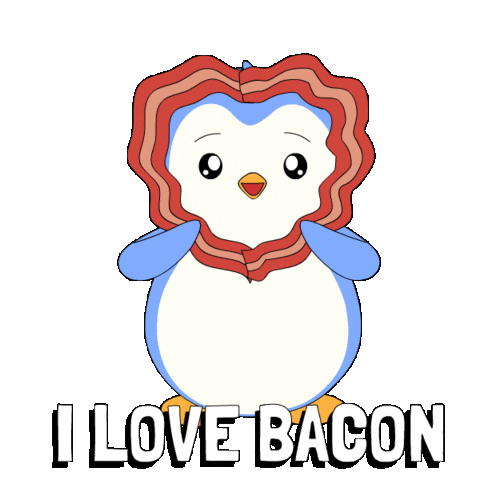 Loving I Love Bacon Sticker by Pudgy Penguins