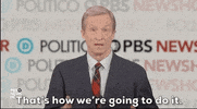 Political gif. Tom Steyer on stage at a democratic debate gestures with emphasis and a determined expression. Text, "That's how we're going to do it."