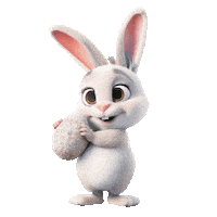 Bunny Rabbit Happy Easter Sticker