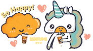 Kokumi rainbow drink ice cream unicorn Sticker