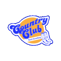 CountryClubBootScooting line dancing country club hoedown boot scooting Sticker