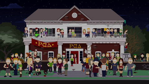frat house party GIF by South Park 