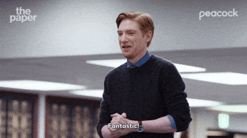 Happy Domhnall Gleeson GIF by Peacock
