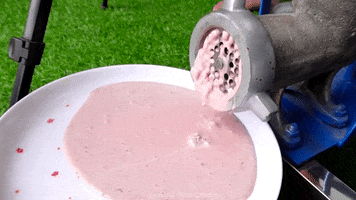 ExperimenMeatGrinder ice cream satisfying meat watermelon GIF